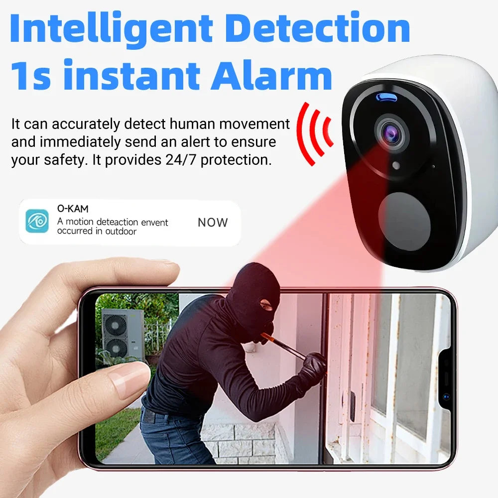 2K 5MP 4G Solar Security Camera Wireless Outdoor Color Night Vision PIR Motion Waterproof Solar/Battery Powered No WiFi Needed