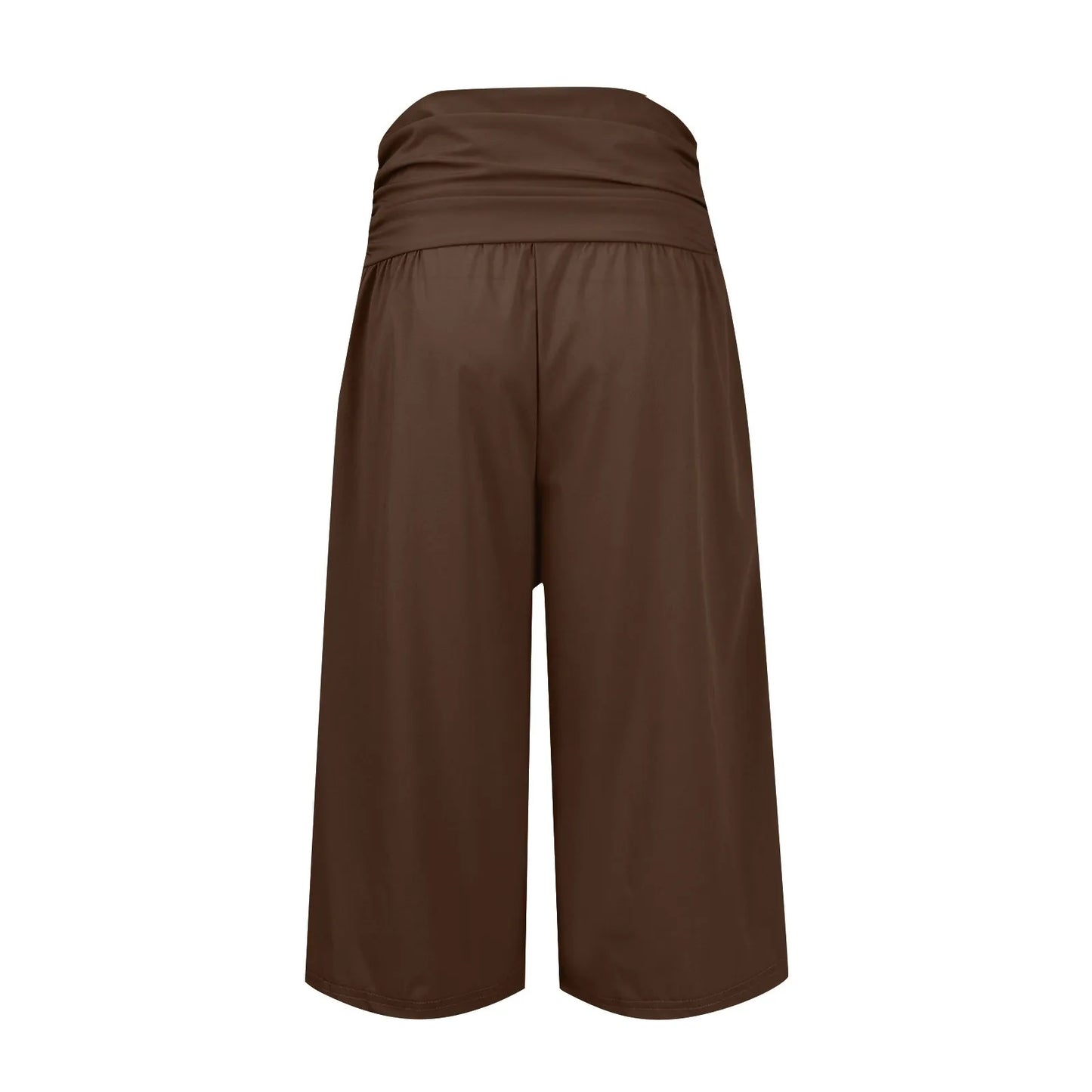 women pants summer loose cropped pants High Waist Solid Color Casual Trousers Pants With Pockets cozy breathable pantalon femme