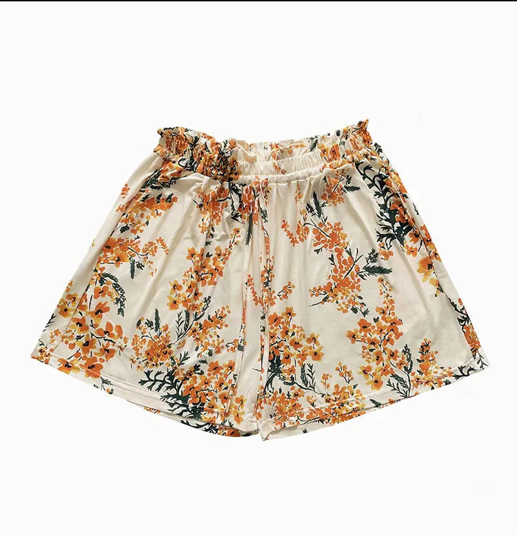 Women's Summer Floral Print Shorts Casual Pants Comfortable and Loose Pants