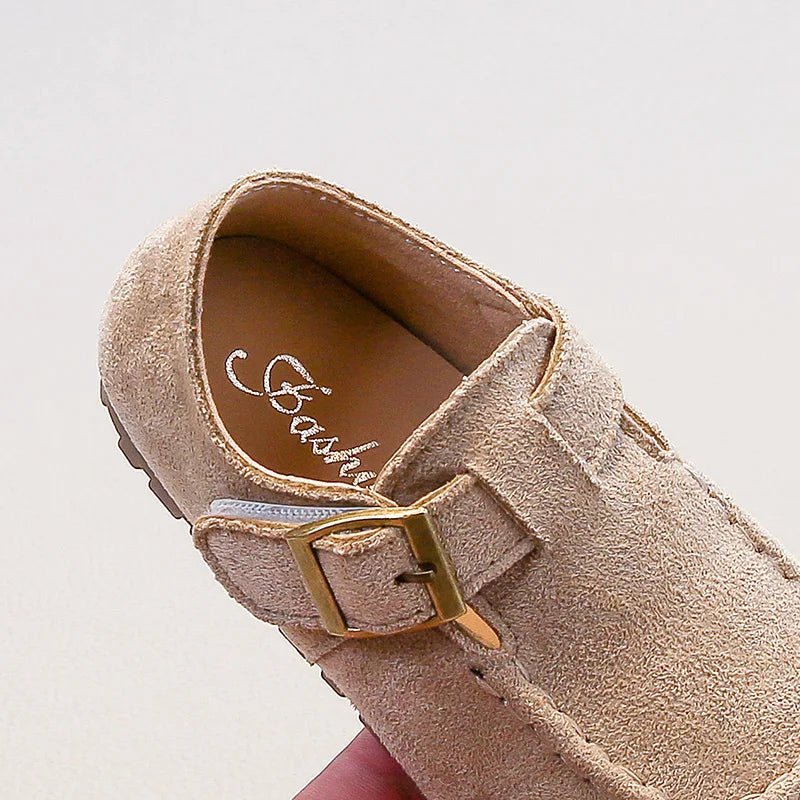 Children's Flat Shoes 2-18 Years Old Khaki Simple Boys Girls Casual Shoes Four Seasons Models Yellow Non-slip Kids Loafers 23-33