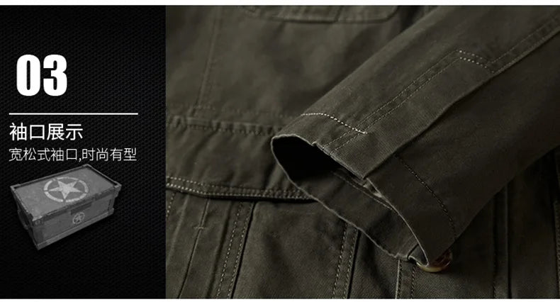 Spring Autumn Long Men Jackets Army green Cargo Mulit Pockets Trench Work Outwear Casual Coat Jacket Size M-3XL 4XL