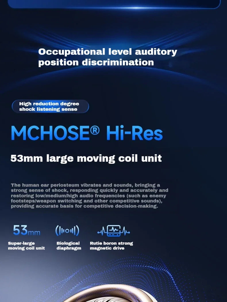 MCHOSE V9 Pro Wireless 3-Mode Headphones Esports Noise Reduction Mic Customizable Head-mounted Earphones for Music Gaming PC