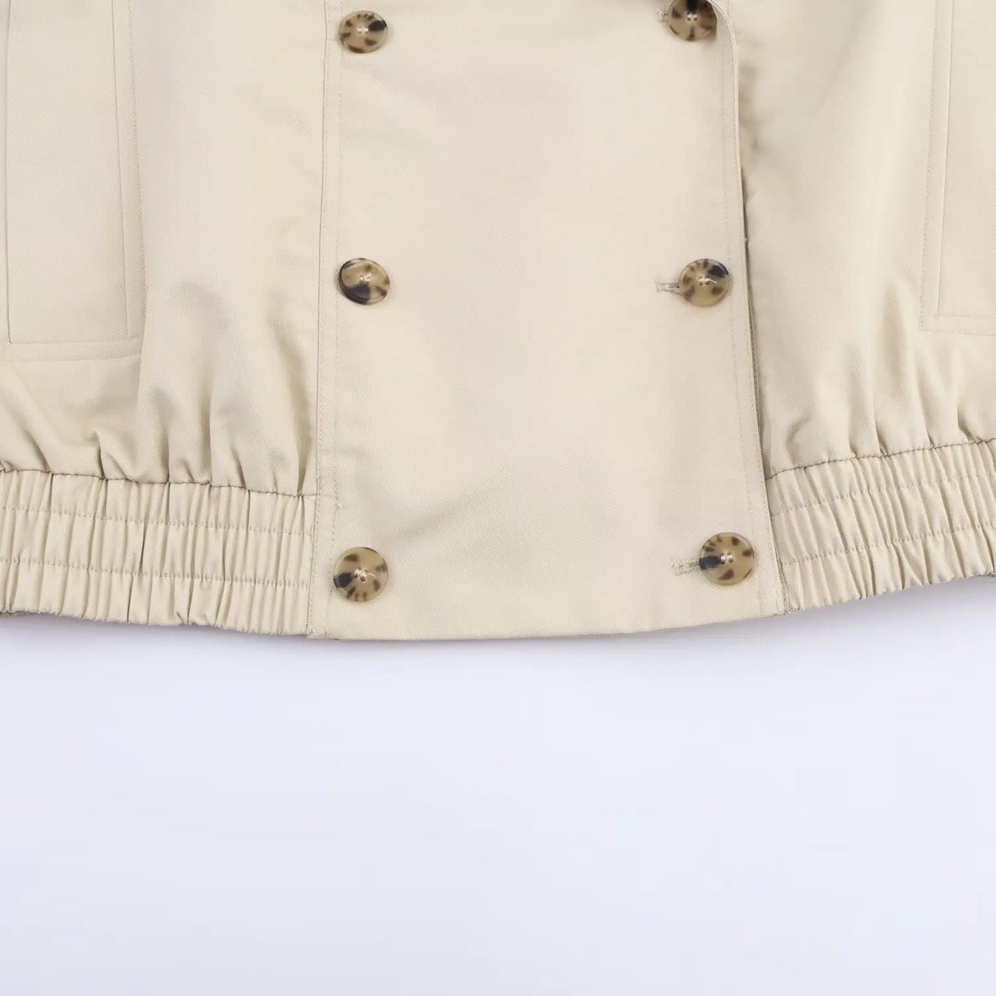 HH Women Elegant Casual Loose Jackets Fashion Woman Street Style Lapel Double-Breasted Pocket Decoration Slim Short Coats