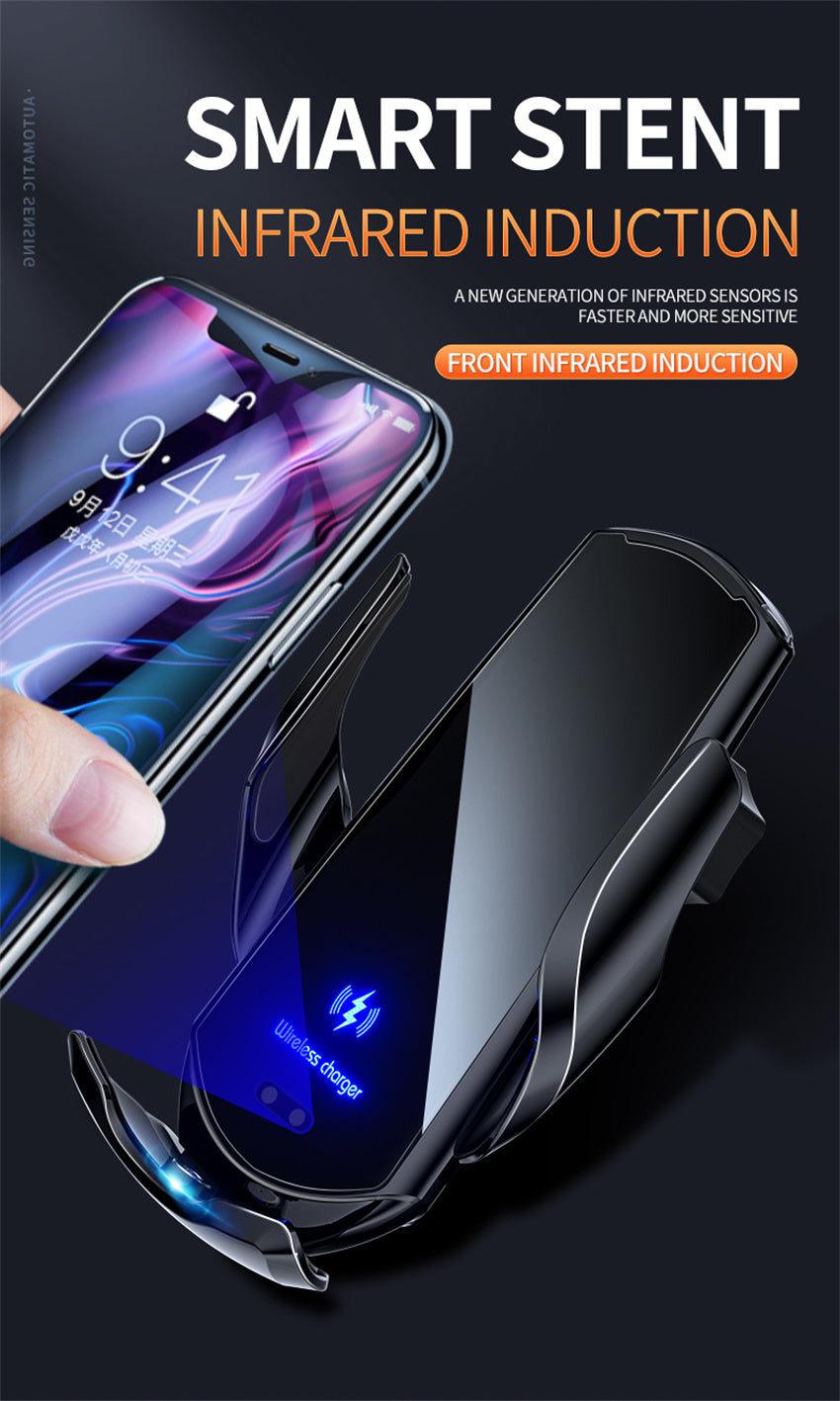 Q3 Smart Sensor Car Phone Wireless Charger 15W Fast Charging Auto-Clamping Car Phone Holder for iPhone and All Qi Enable Android