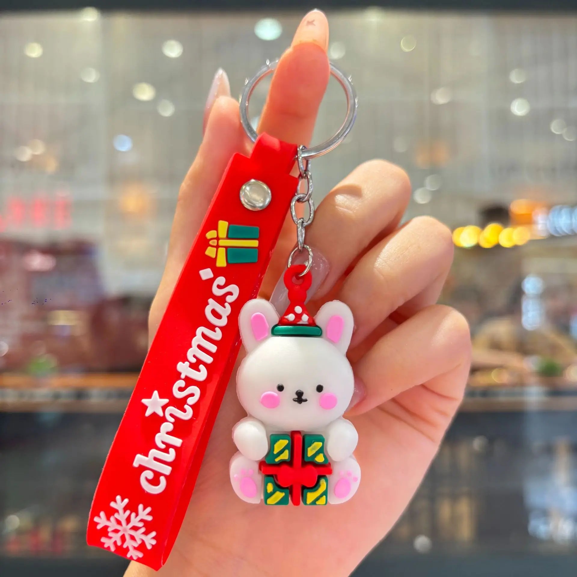 Christmas Gift 2025 Cute Santa Keychain Cartoon Pendant for Bag Car Keys Decor Stocking Stuffer for Kids Children Daughter Son