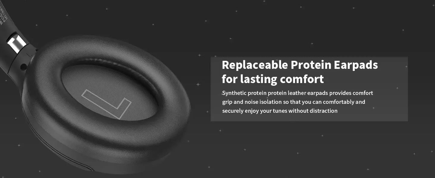 Hybrid Active Noise Cancelling Headphones, Wireless Over Ear Bluetooth Headsets ANC,APP Custom EQ,Deep Bass, Comfort Ear Cups