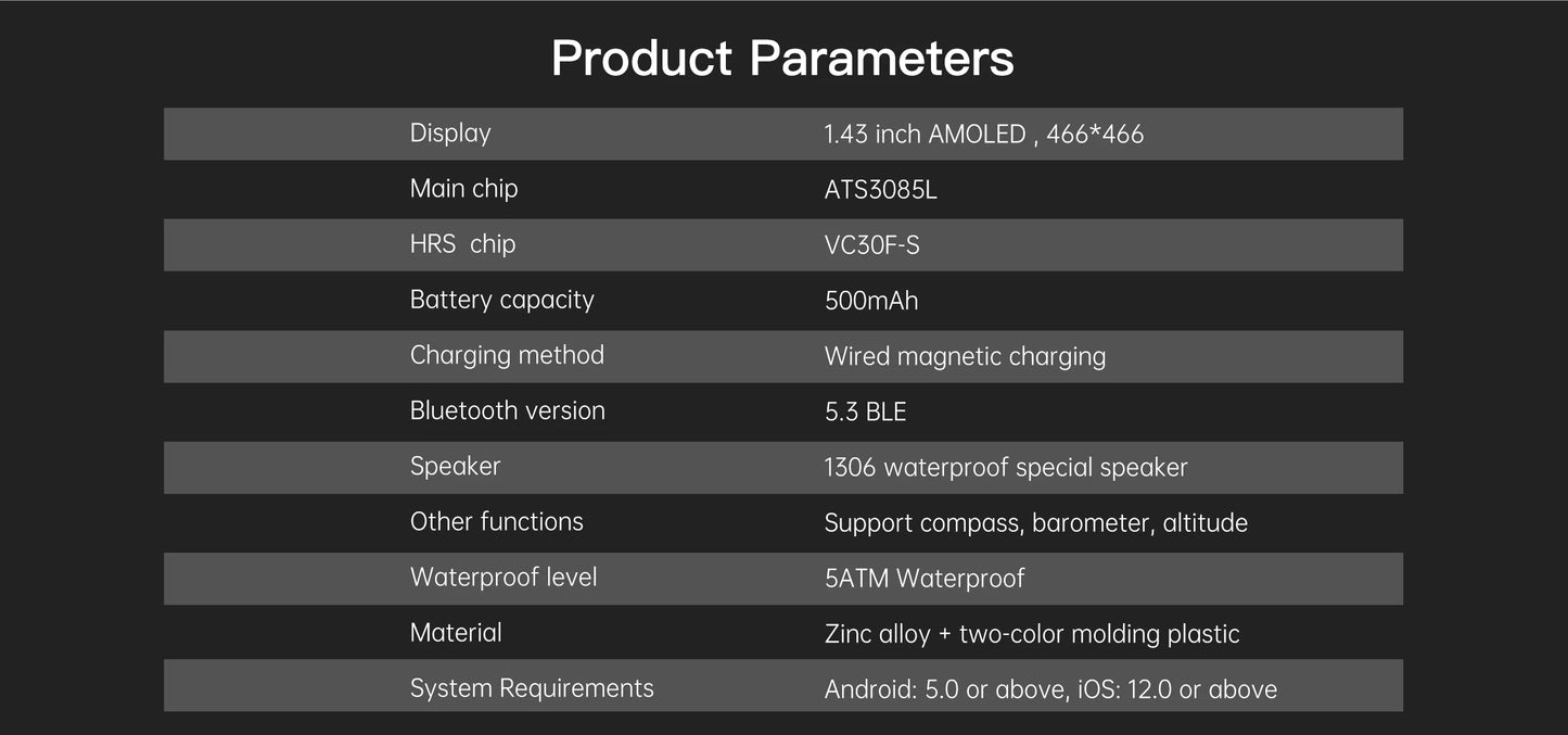T-Rex 3 Military Grade 500mAh Battery Smart Watch 10ATM Waterproof GPS Compass Altimeter Call AMOLED Men Swim Sports Smartwatch