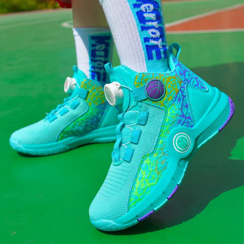 Children Basketball Shoes Original Design 2024 New Indoor Field Training Sports Shoes Comfortable Boy Basketball Shoes for Kids