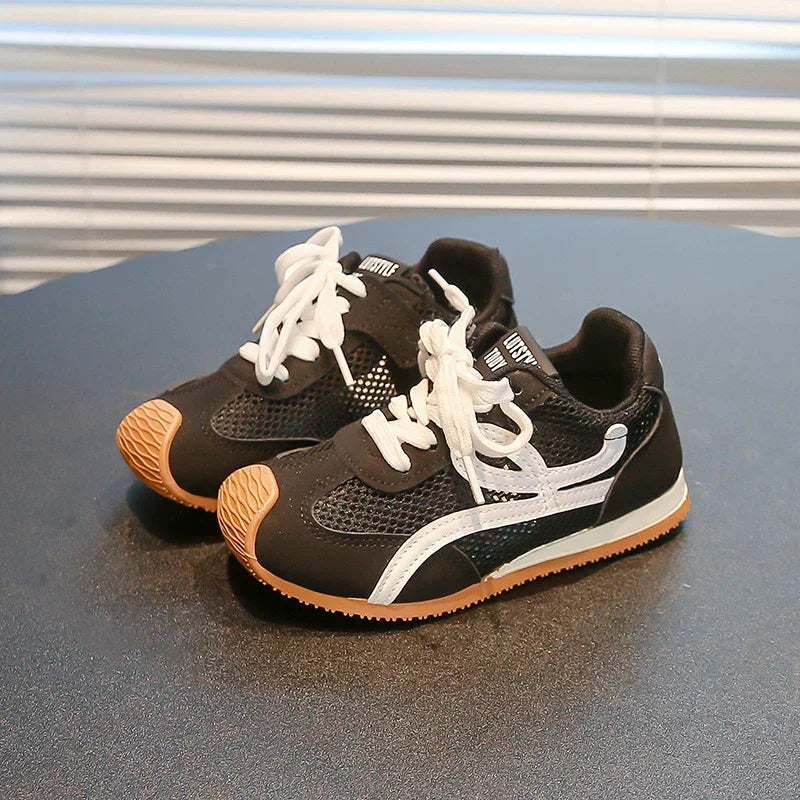 Children's Sneakers Four Seasons 3-18 Years Old Mesh Breathable Boys Girls Tennis Shoes Blue Hundred Non-slip Kids Single Shoes