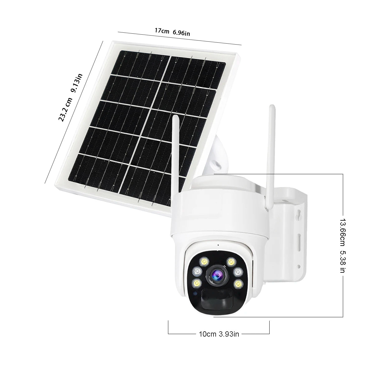Outdoor Solar Powered Waterproof Dome Security Camera with 2.4G Wi-Fi and 8000mAh Battery factory price
