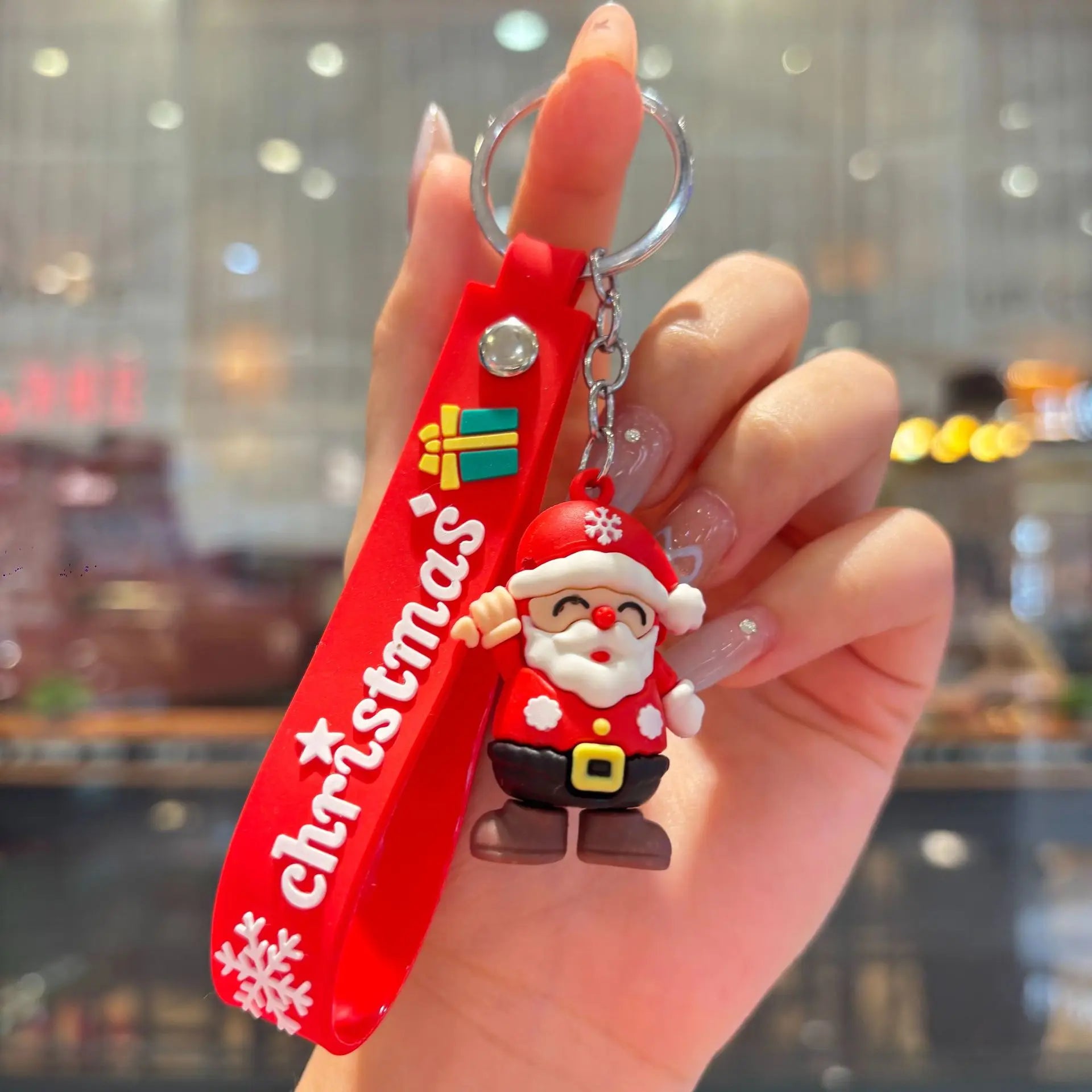Christmas Gift 2025 Cute Santa Keychain Cartoon Pendant for Bag Car Keys Decor Stocking Stuffer for Kids Children Daughter Son