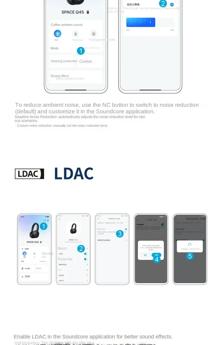 Anker Soundcore Space Q45 Wireless Bluetooth Headphones Triple Dynamic Active Noise Cancellation LDAC HiRes A3040
