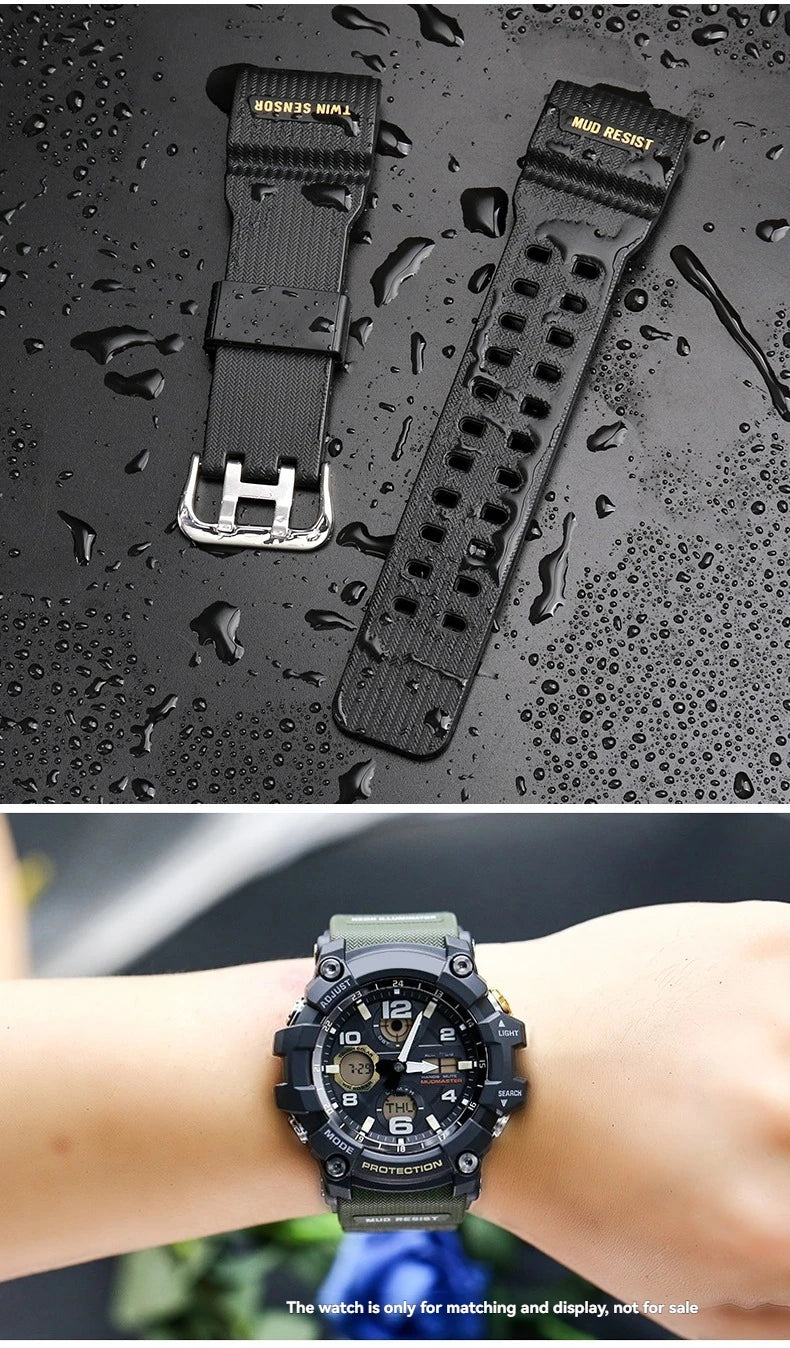 Resin Band for Casio G-SHOCK GG-1000/GWG-100/GSG-100 Mudmaster, Shockproof Watch Strap Replacement Outdoor Sports Accessories