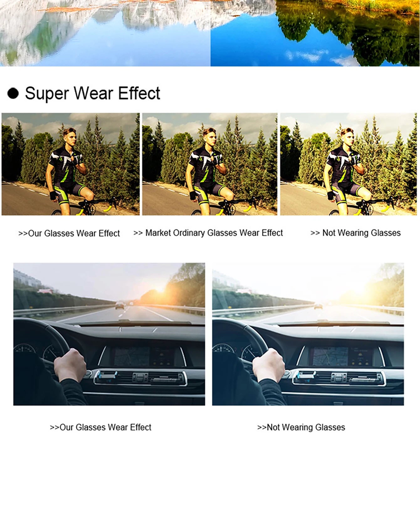 Men and Women Polarized Fishing Sunglasses Outdoor Sports Cycling Driving Hiking Eyewear Camping Travel Transparent Frame UV400