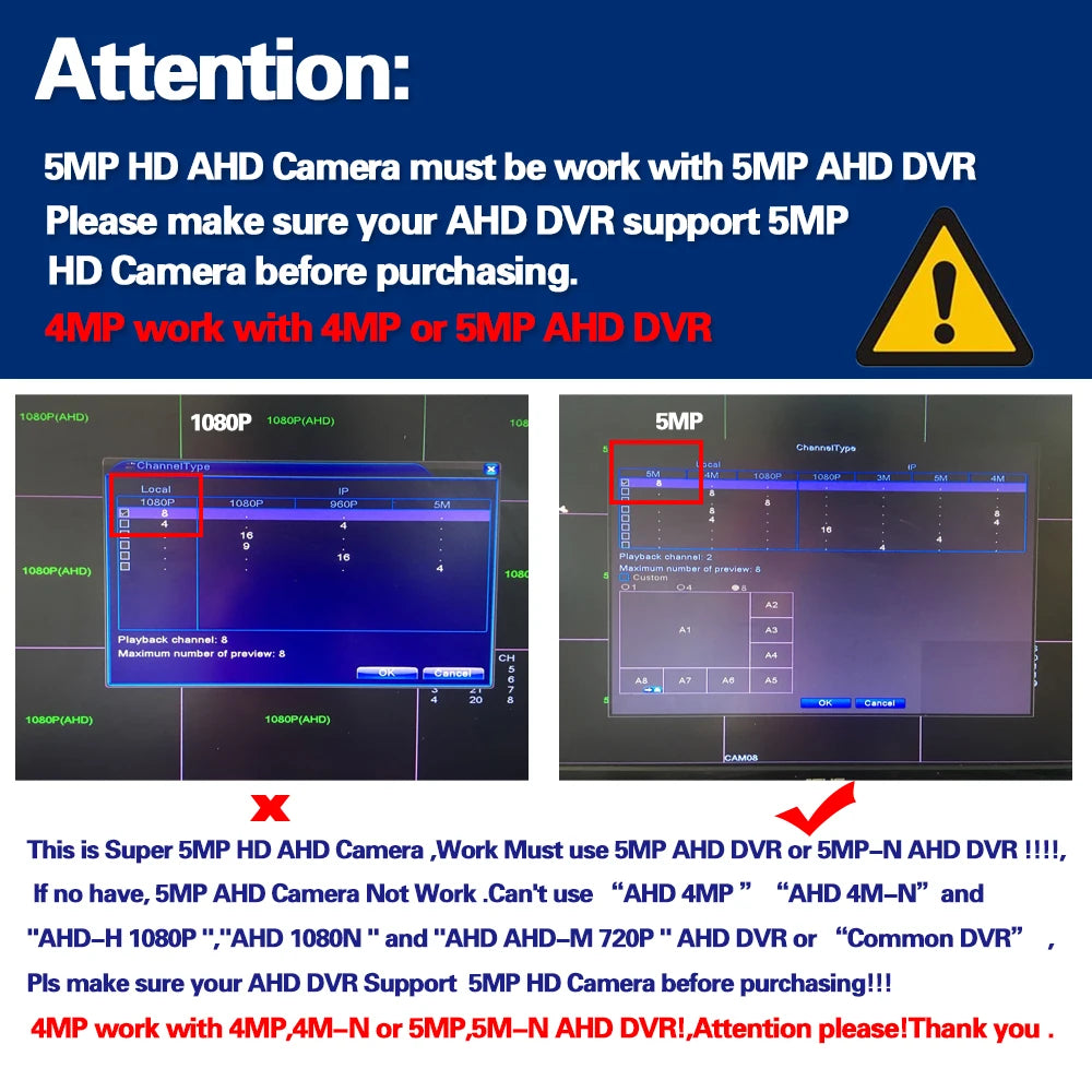 Outdoor Analog CCTV Video Surveillance Cameras Outside Waterproof HD 5MP AHD Home Camera with Motion Sensor Night Vision Cam 2MP