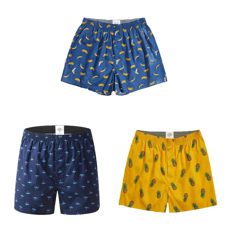 3PCS Men Shorts Boxers Mens Underwear Cotton Loose Shorts Male Plain Underwear Homewear Comfortable Boxer for Man Mens Panties