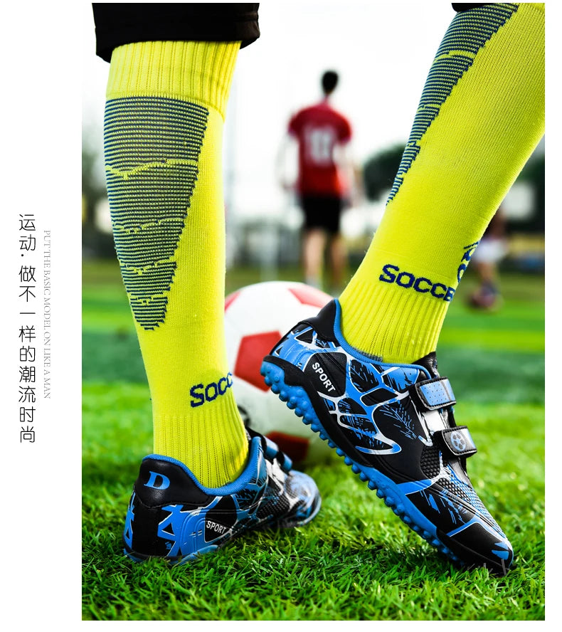 Kids Football Boots Child Soccer Shoe Anti Skid Boys Turf Cleats Hard Court Youth Training Trainers Children Futsal Sneakers