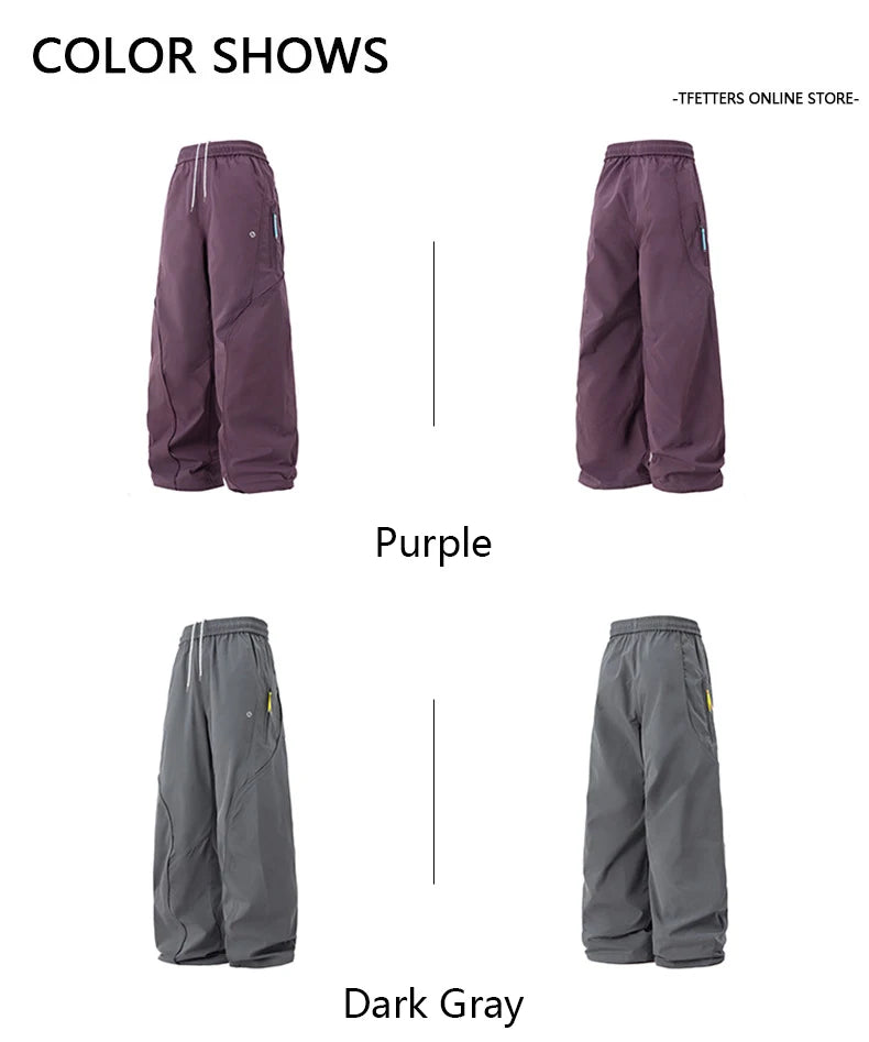 TFETTERS Autumn New Zipper Pocket Men Pants Drawstring Elastic Waist Pants Men Fashion Stitching Design Trouser for Men Clothes