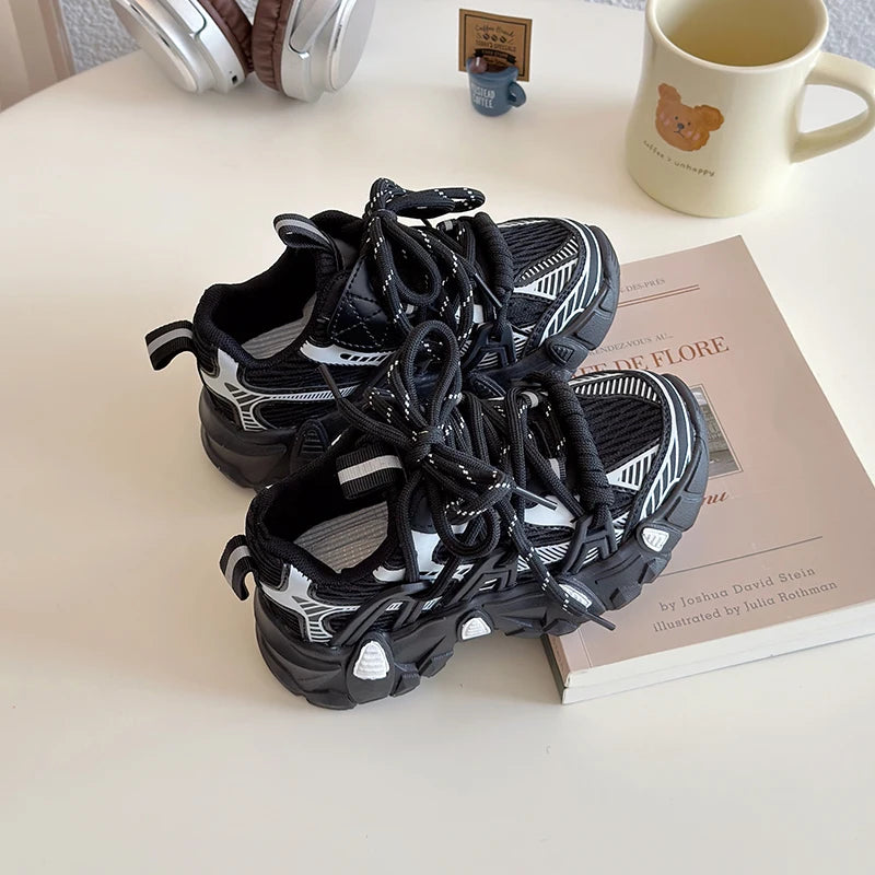 Kids Sneakers for Girls 2025 New Toddlers Causal Shoes Spring Autumn Chunky Versatile Children School Basketball Shoes Non-slip