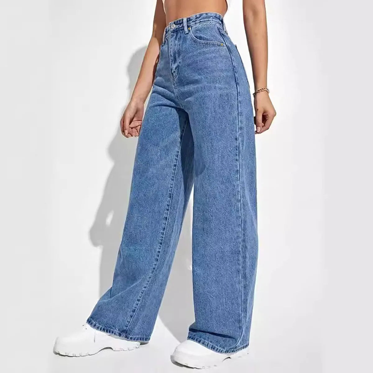 Women Jeans 2025 New Women Wear European And American Loose Denim Wide Leg Pants Slim High Waist All-Match Jeans For Women H300
