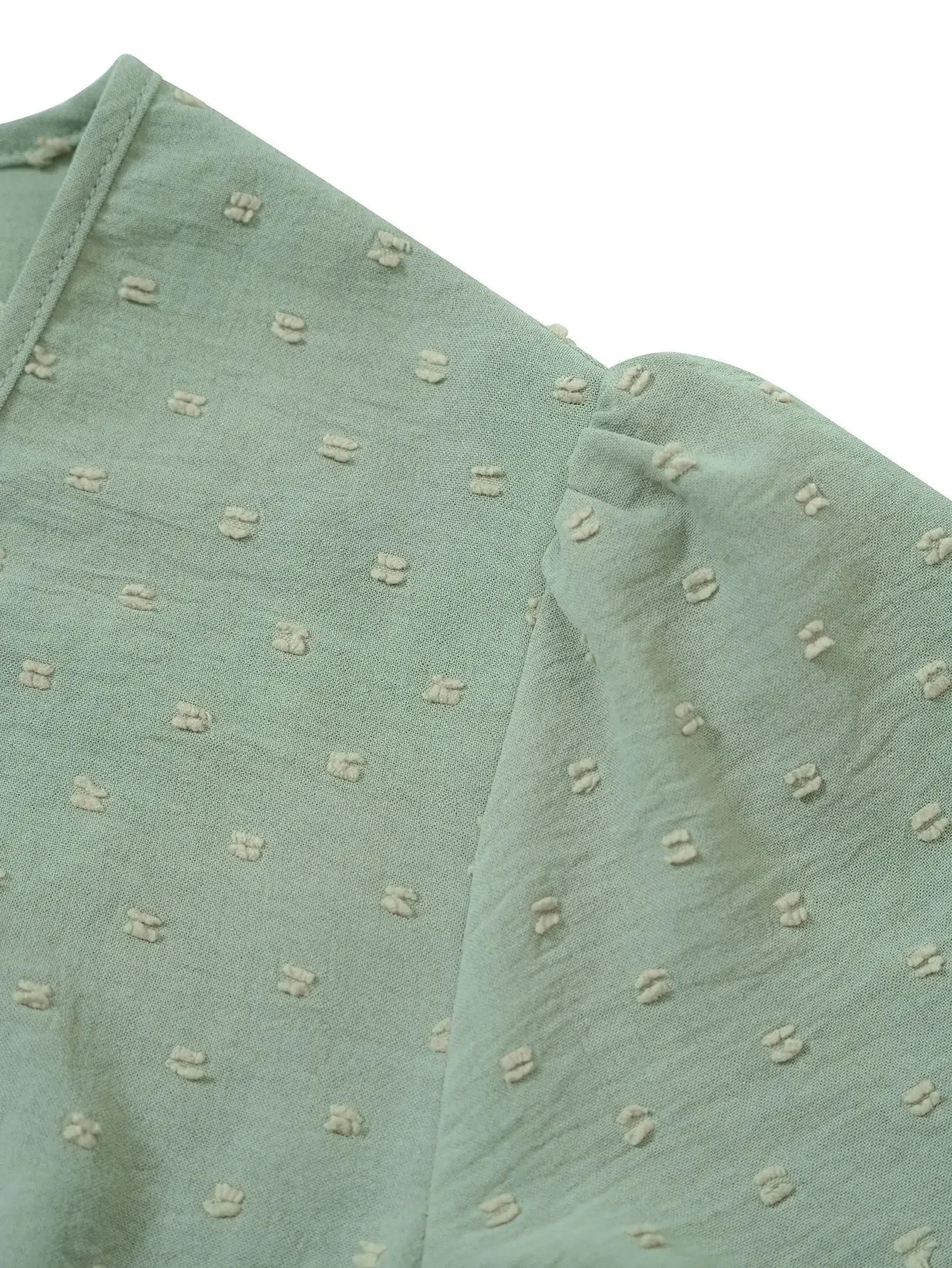 Summer Womens Dresses 2025 Solid Color V-neck Waist Ruffle Sleeve Knee Length Swing elegant party Dress Casual Holiday Vestidos