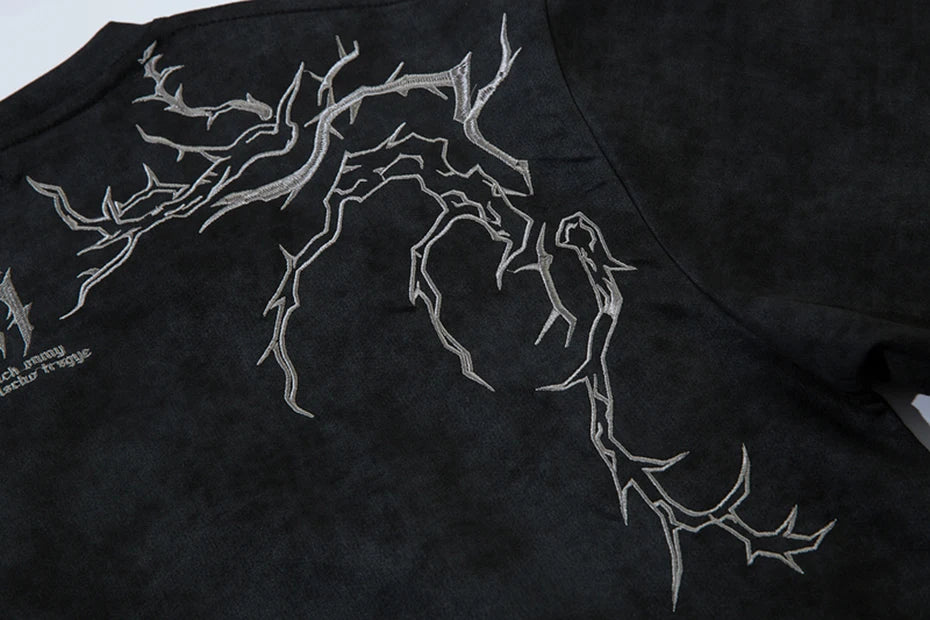 Hip Hop Harajuku Men T Shirts Embroider Vintage Loose Tee Tops Streetwear Oversized T-shirt