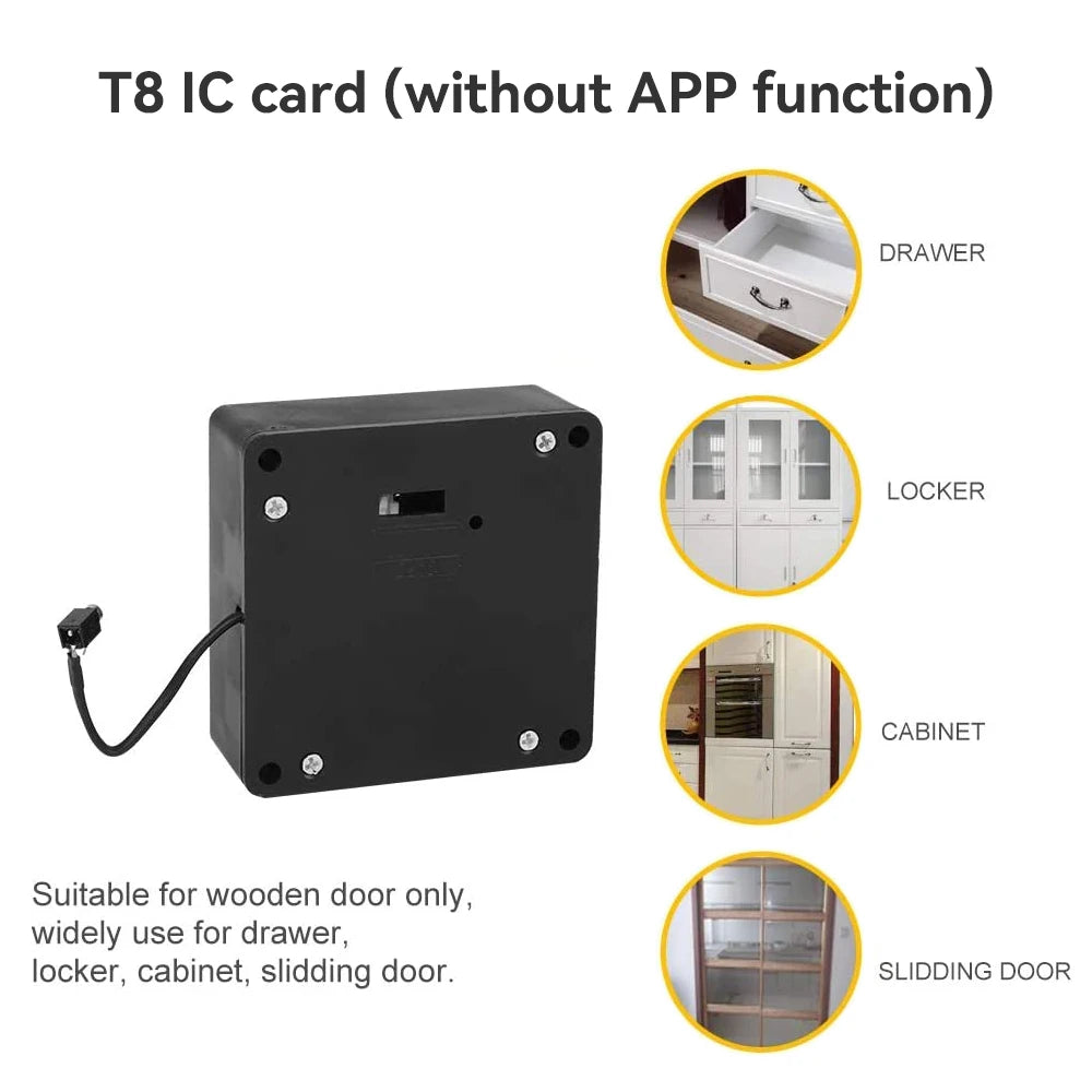 Smart Home Drawer Electronic Lock Hidden DIY Wooden Cabinet Smart Door Lock IC Card Sensor TTLOCK APP Unlock Security Protection