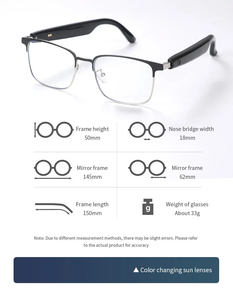 GS06 Upgrade Smart Glasses With Camera Video Recording AI Photo Recognition Bluetooth Call Translation Voice Assistant Glasses
