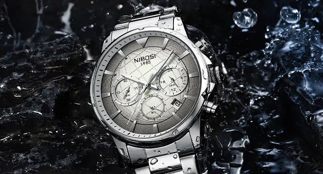 NIBOSI Mens Watches Analog Dainty Business Dress Watches for Men Military Chronograph Watch with Calendar Waterproof Stainless