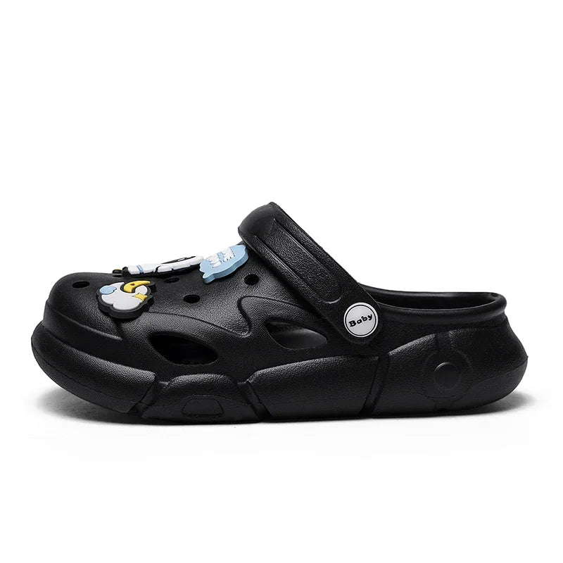 2024 New Girls Clogs Children Sandals 6-12 Years Kids Casual Summer Shoes Sports Soft Thick Sole Slippers for Girl Toddler Shoes