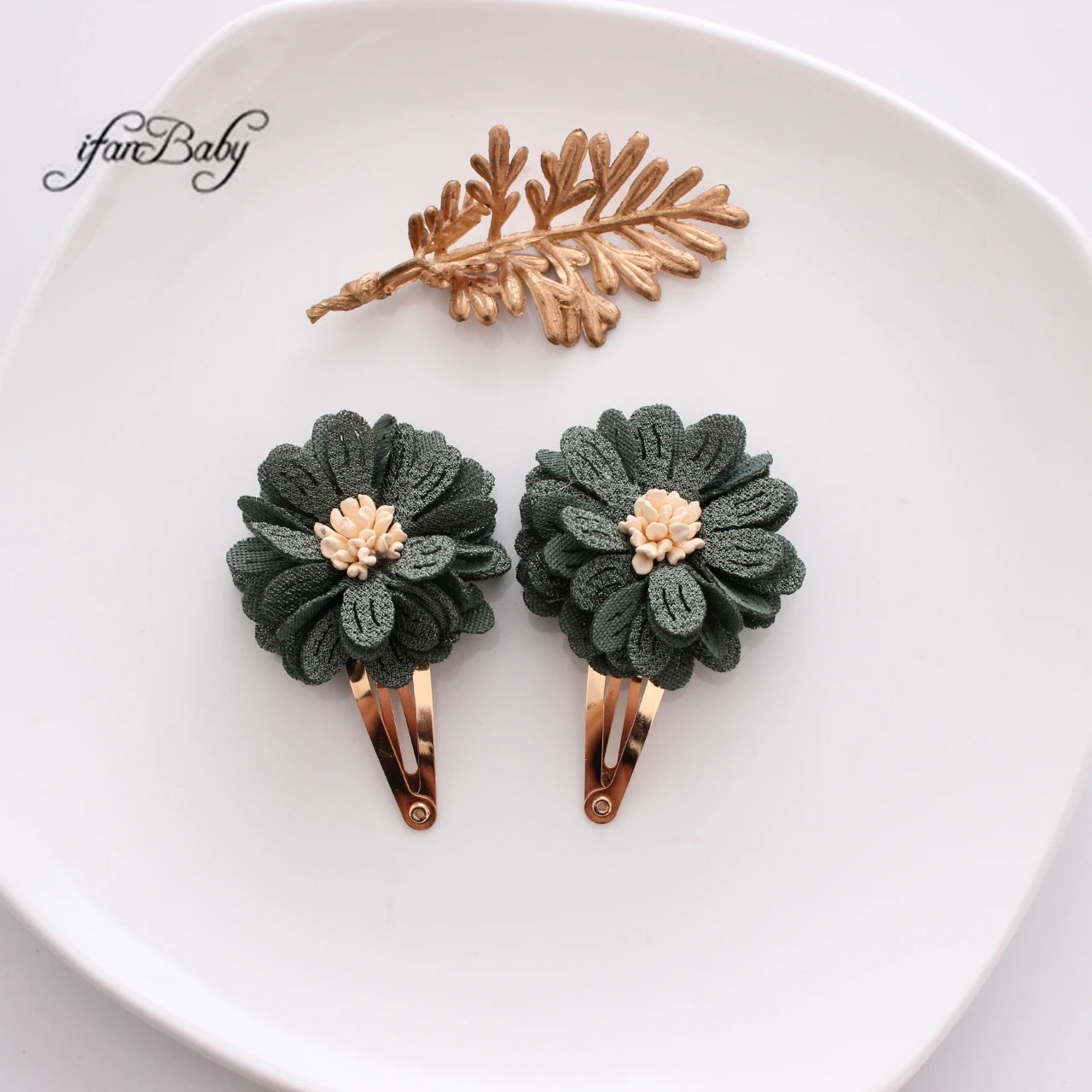 Fashion Flower BB Hair Clips Pin Headwear For Baby Kids Girl Hair Accessories 2 PCS/SET