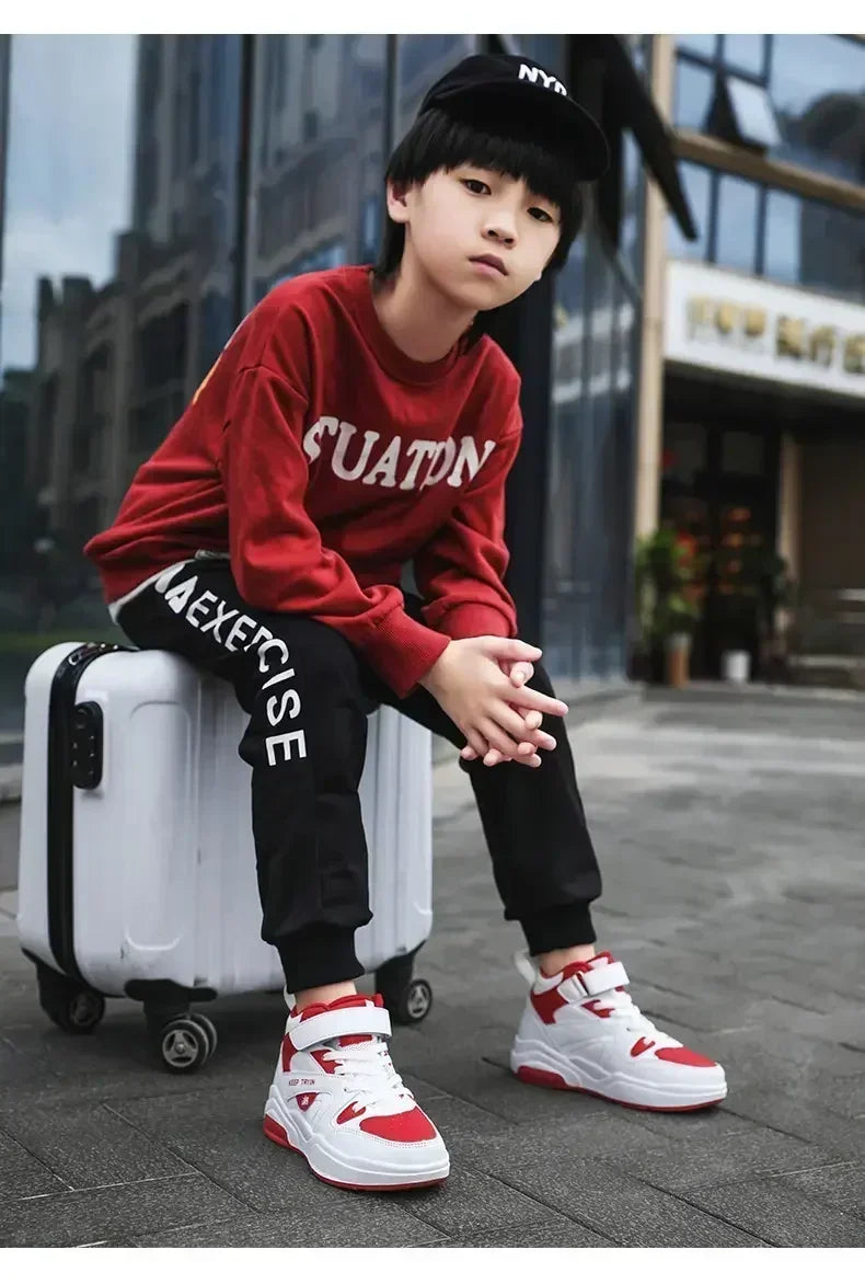 Children Basketball Kids Shoes New Children Sneakers Child Shoes High-Quality Durable Light Breathable Soled Anti-Slip Trainer