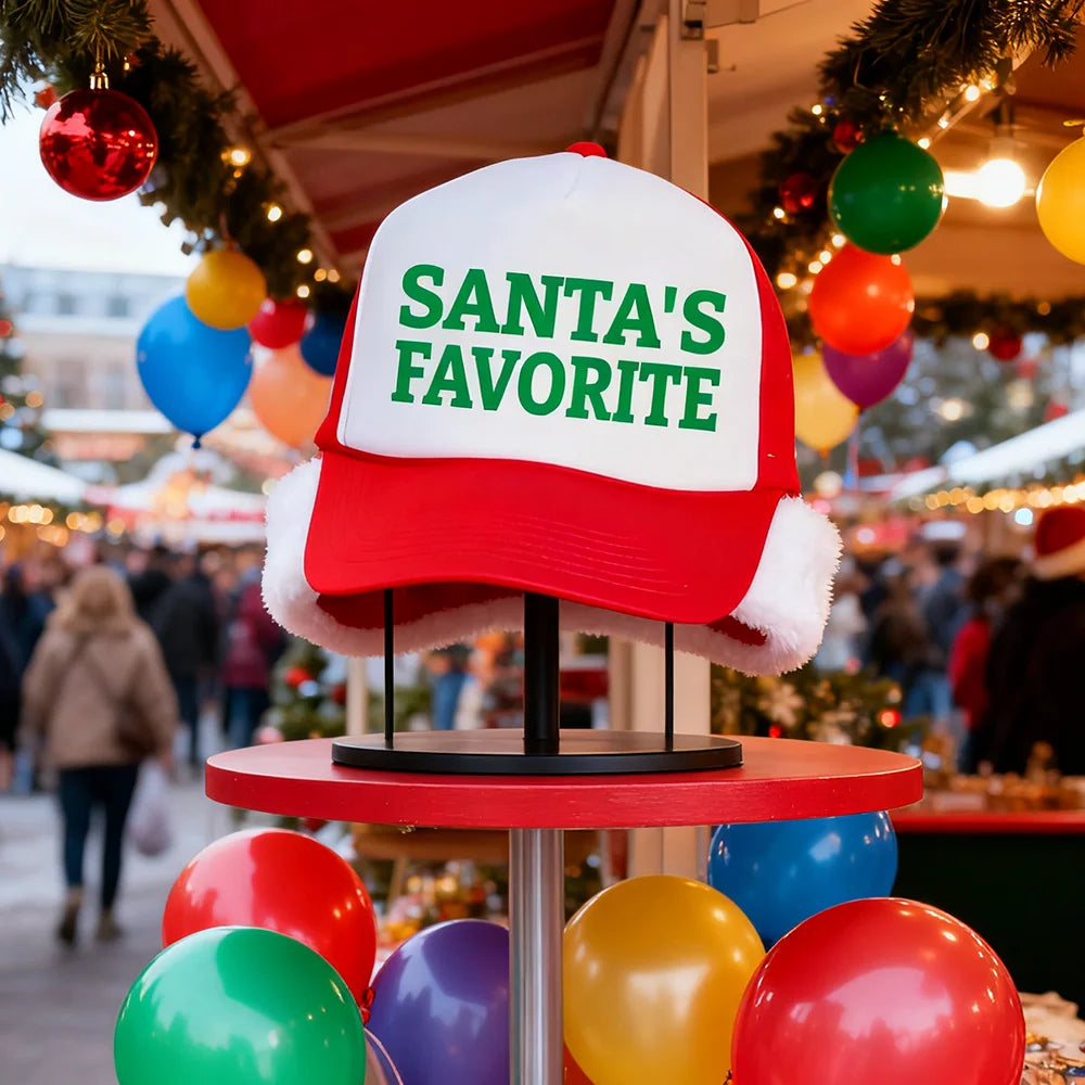 Santa's Favorite Christmas Trucker Hat Santa Claus Adult Gift Winter Holiday Fun Accessories Christmas Daily Supplies New Year