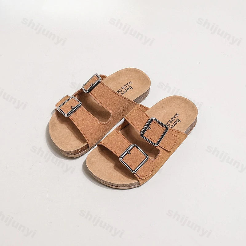 Children Sandals 2025 Girls Boys Summer New Fashion Korean Soft Sole Anti-slippery Versatile Kids Slippers Open-toe Beach Shoes