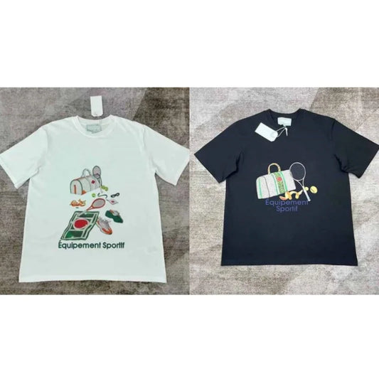 2025 High Quality  Casinoblank Paris Tennis Equipment Print Women Men T shirts Oversized Men Casual Cotton Summer T shirt tees