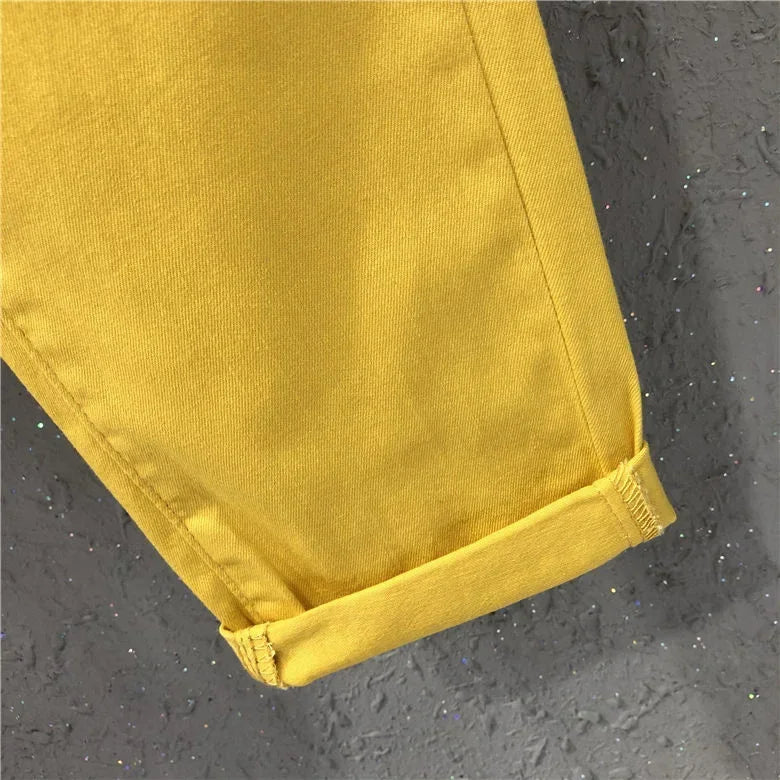 Woman Jeans Pants Denim Cropped Women's Autumn Casual Pants Elastic Waist Loose Feet Pantalones Vaqueros Mujer