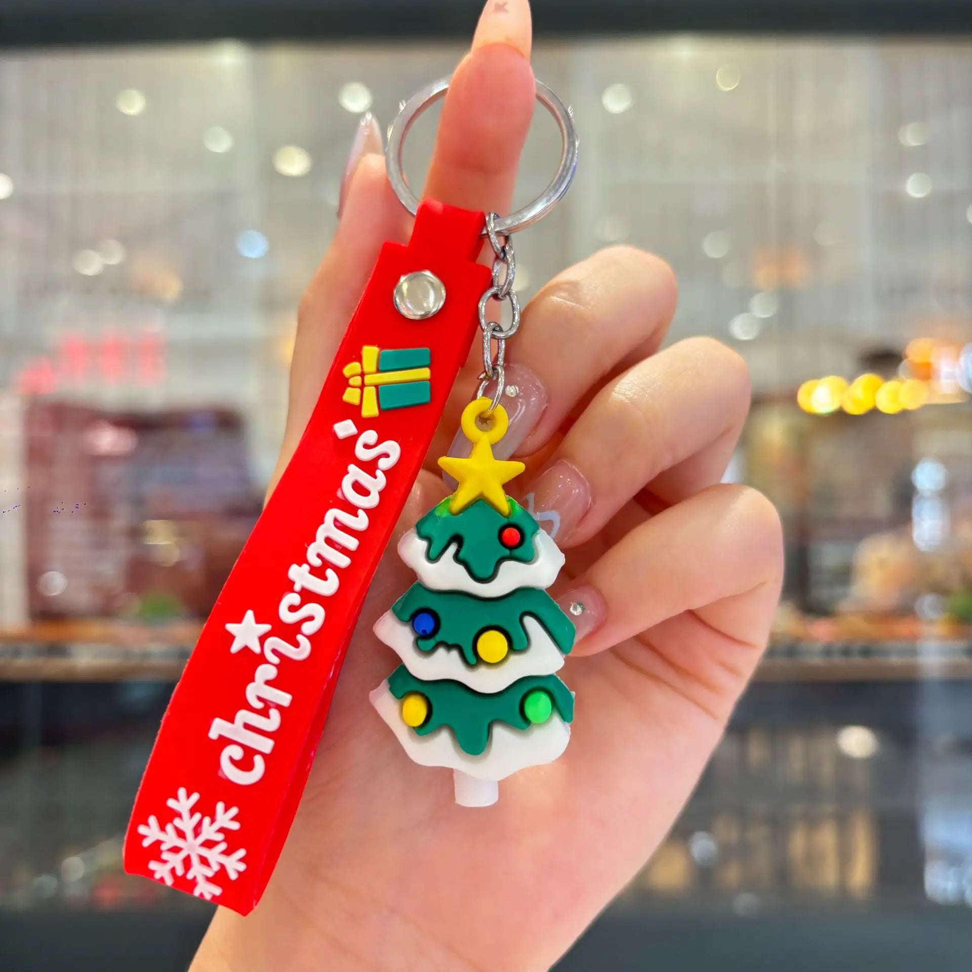 Christmas Gift 2025 Cute Santa Keychain Cartoon Pendant for Bag Car Keys Decor Stocking Stuffer for Kids Children Daughter Son
