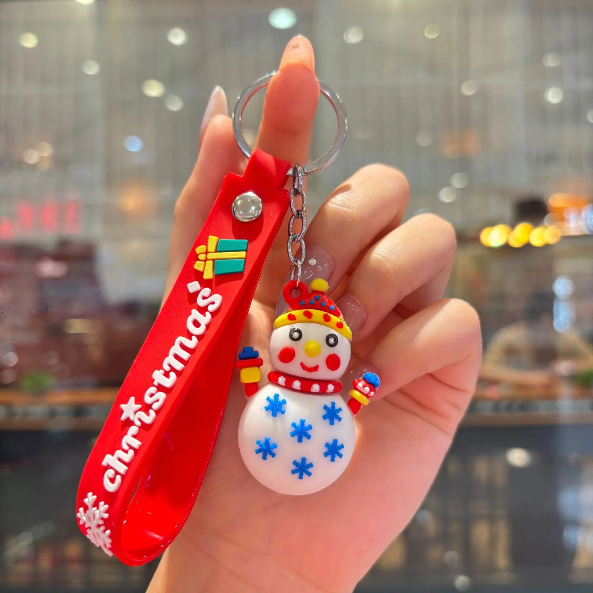 Christmas Gift 2025 Cute Santa Keychain Cartoon Pendant for Bag Car Keys Decor Stocking Stuffer for Kids Children Daughter Son