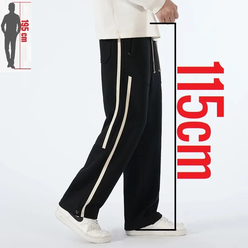 Big Tall Men Pants 200 Cm 190cm Extra Long Length Trouser Male  Straight Leg Sweatpants Winter Autumn Fleece Warm Lengthen 120cm