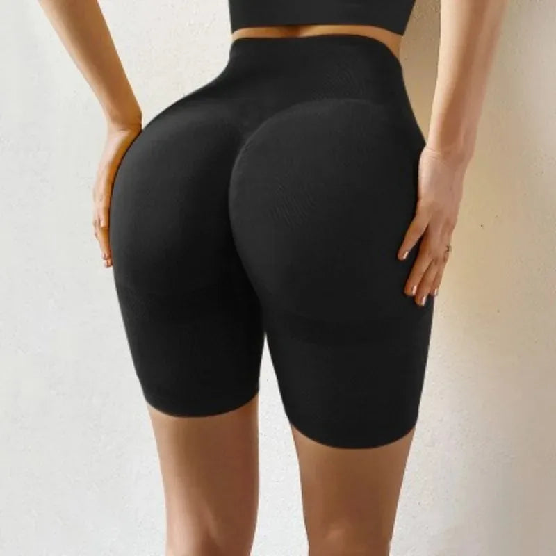 Women Yoga Shorts High Waist Workout Shorts Fitness Yoga Lift Butt Fitness Ladies Yoga Gym Running Short Pants Sportswear