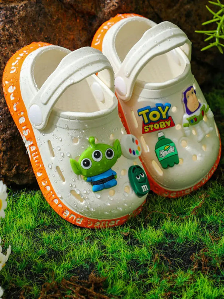 Summer Children Sandals Baby Boy Girl Cartoon Toy Story Buzz Lightyear Print Kids Slipper Indoor Non-slip Soft Beach Shoes 18-29