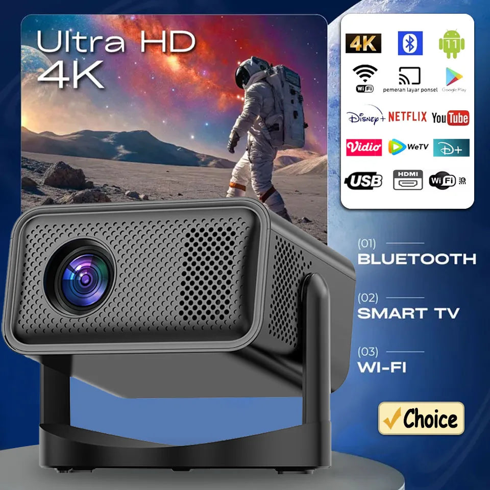 Portable Projector 4K 900ANSI  home theater Beam Projectors