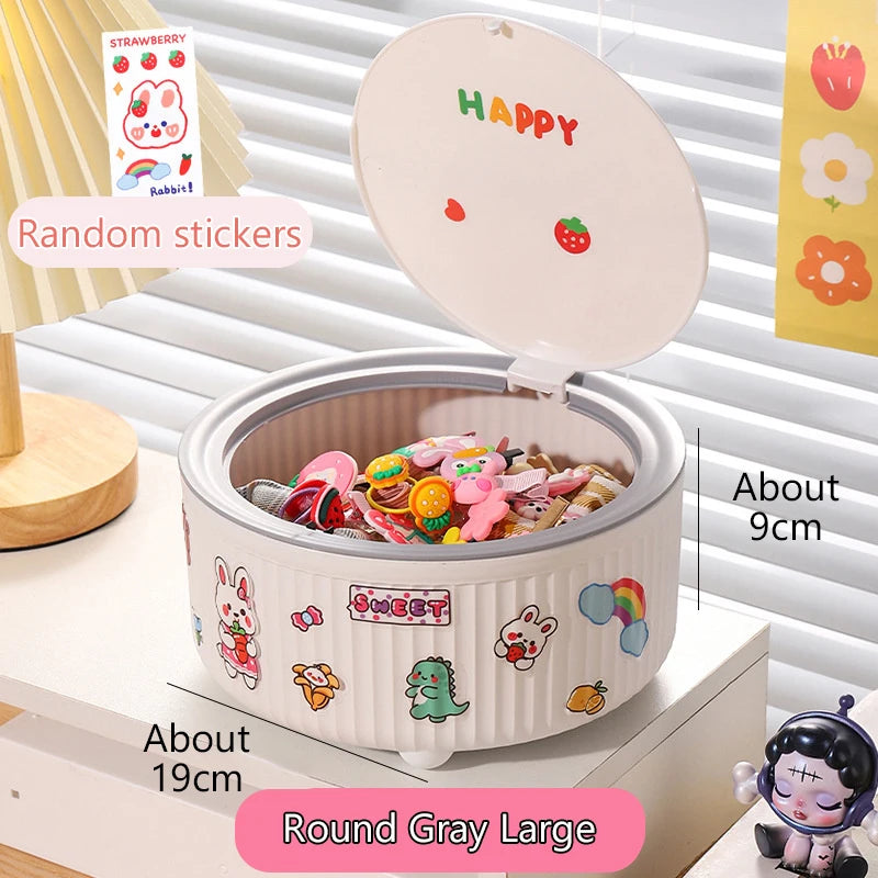 Kawaii Children Hair Accessories Storage Box High-capacity Girl Headgear Hair Clip Hair Hoop Headstring Hair Ring Jewelry Box