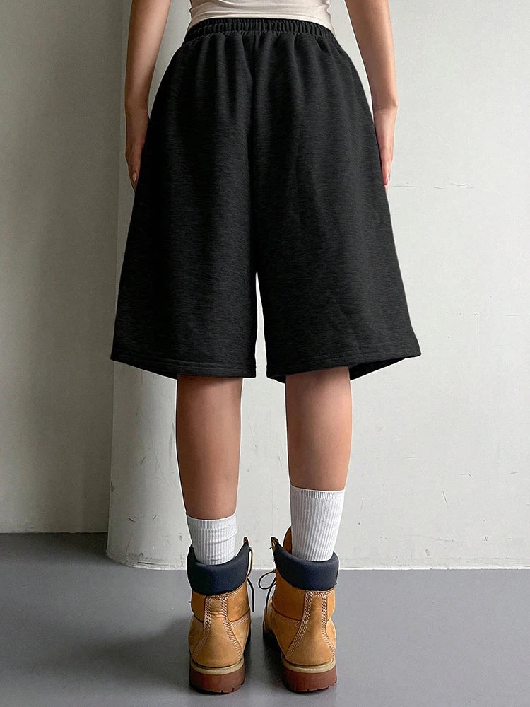 Women's Shorts Summer New Streetwear Fashion Casual Slim Lace-up Shorts Elegant Female Personality Versatile Knitted Loose Pants