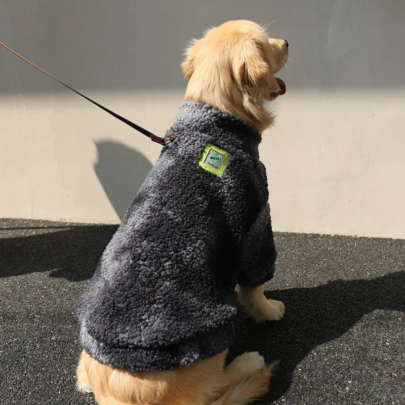 3XL-7XL Winter Thick Big Dog Clothes Lambs Wool Jacket Medium Large Dogs Labrador Samoye Collie Windproof Coat Pet Accessories