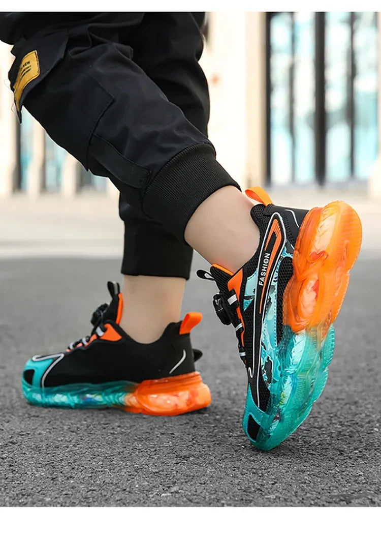 New Summer Children Sneakers Breathable 5-16Years Boys' Running Shoes New Swivel Buckle Kids Sport Shoes Outdoor Casual Trainers