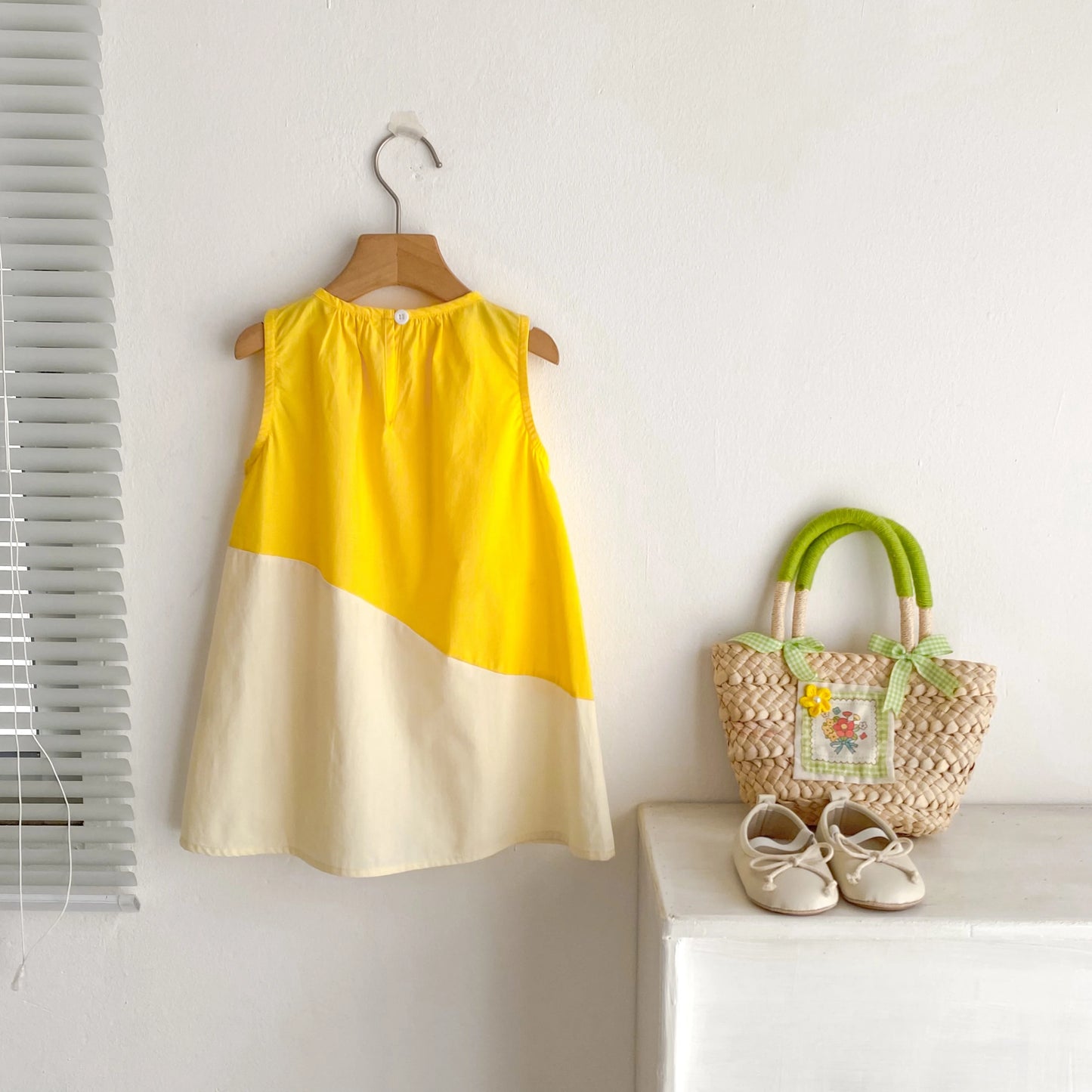 2025 Kids Clothes Summer Cotton Dress Baby Girls Clothes Cartoon Splicing Colors Dresses Children's Clothing Vestidos Cotton