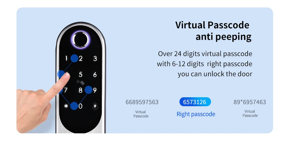 304 Stainless Steel Digital Smart Lock Aluminum Sliding Door Keyless Home Security TUYA TTlock Waterprooof Door Lock