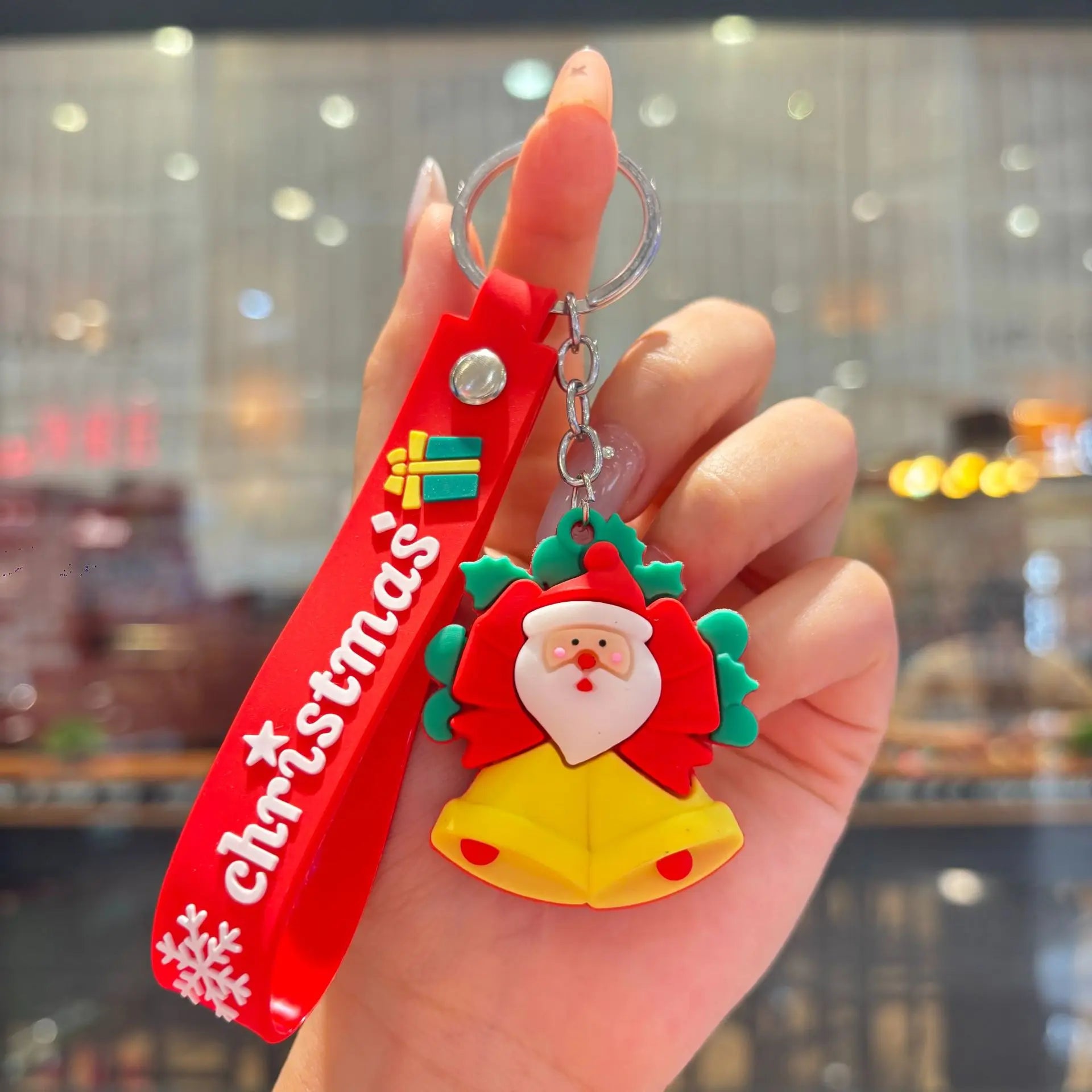 Christmas Gift 2025 Cute Santa Keychain Cartoon Pendant for Bag Car Keys Decor Stocking Stuffer for Kids Children Daughter Son