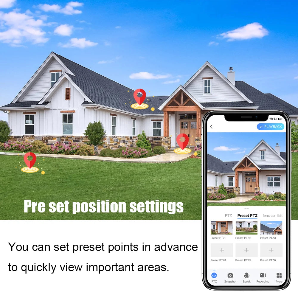 4G Solar Security Camera Outdoor Waterproof Wireless Three Lens Three screens Full Color Night Vision Motion Detection CCTV